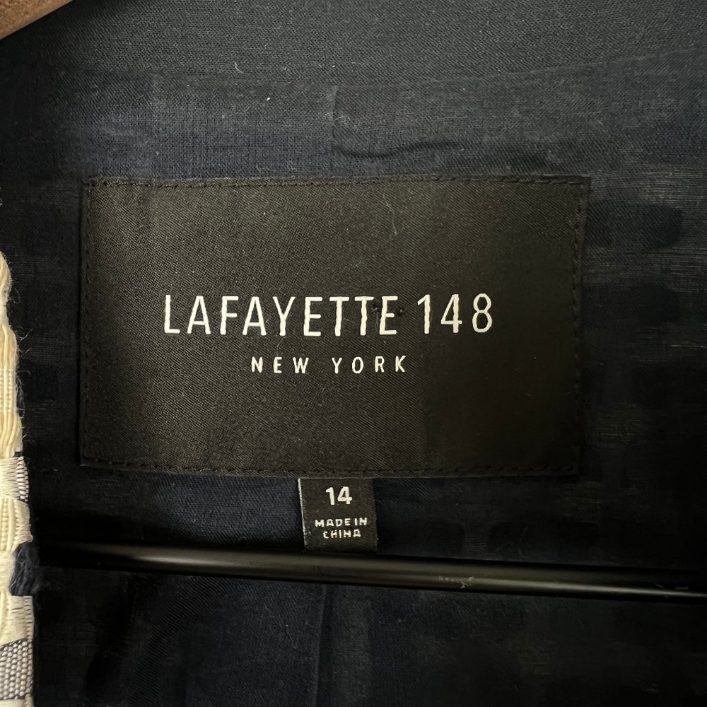 Lafayette 148 Inverted Collar Textured Blazer Jacket Office Work Business Casual - Picture 6 of 10